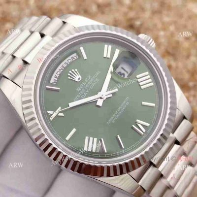 Replica Rolex Day-Date II Watch 40mm Olive Green Dial